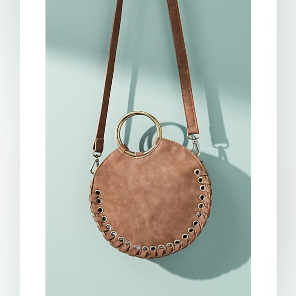 ANTHRO ⭐️ Boho Crossbody Vegan Leather Bag TerraCotta Circular Saddle Western